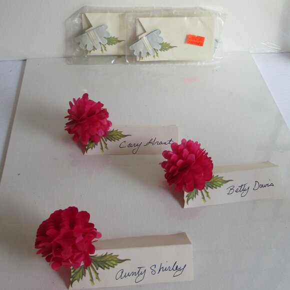 Shades of Blue Wedding Place Holders, Floral, Accent, Event, Decor, Vintage - Picture 7 of 10